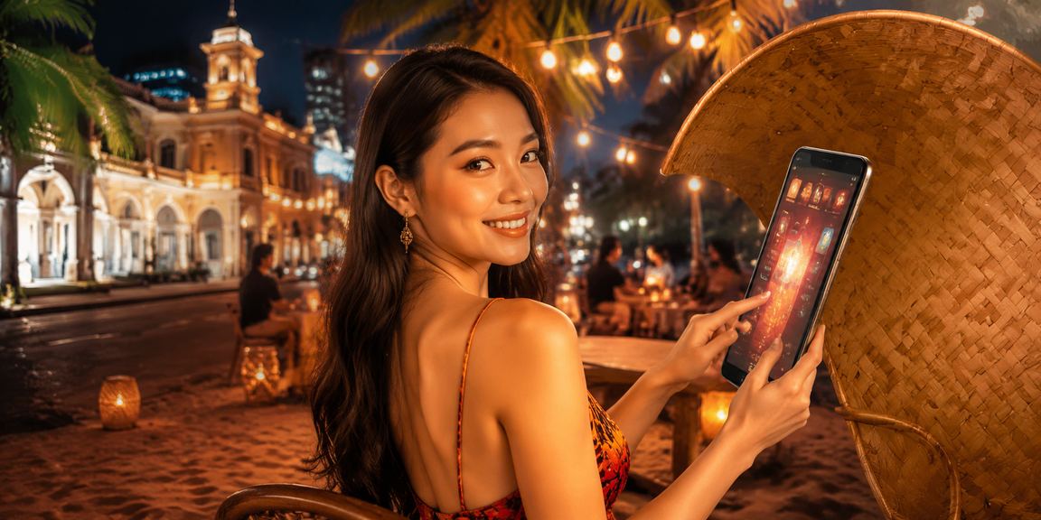 Người dùng chơi casino trên điện thoại thư giãn trong không gian văn hoá Hồ Chí Minh