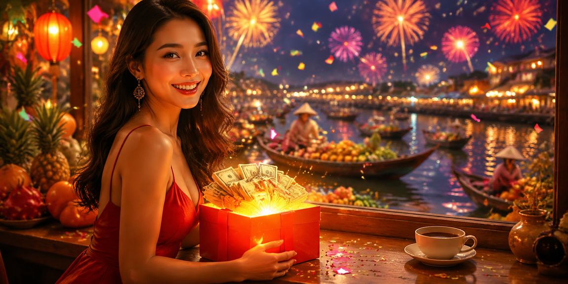 Người dùng thưởng thức cà phê và trải nghiệm casino trực tuyến tại vùng Mekong