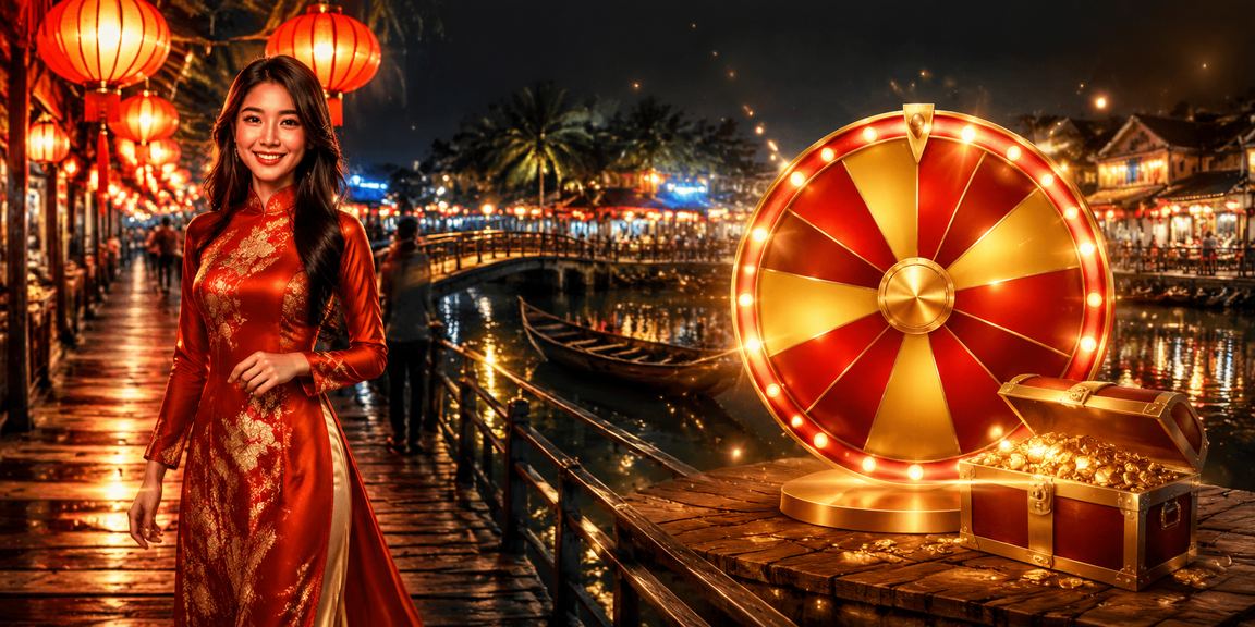 Không khí vui tươi trò chơi may mắn tại chợ đêm vùng Mekong Việt Nam