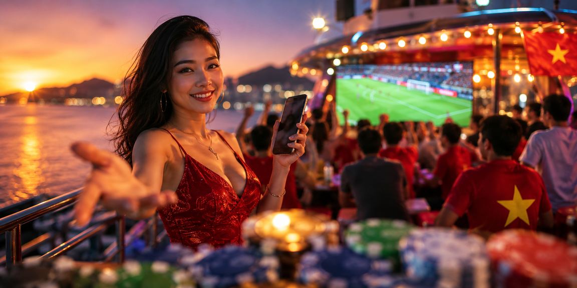 Người chơi cá cược bóng đá trên điện thoại tại bãi biển Phú Quốc